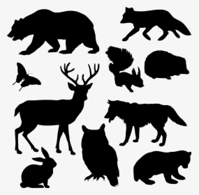 Deer Silhouette Png - Woodland Animal Silhouettes, Transparent Png, Free Download