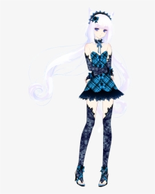 Transparent Mayilpeeli Png - Anime Dress Black And Blue, Png Download, Free Download