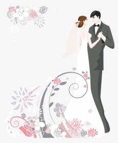Pictures Couple Wedding Invitation Cake Cartoon Clipart - Clipart Couple Cartoon Wedding Png, Transparent Png, Free Download