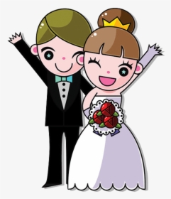 Clip Art Bride Marriage And Groom - Cartoon Wedding Png, Transparent Png, Free Download