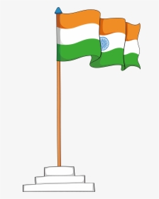 Transparent Race Flag Clipart - Indian Flag In Cartoon, HD Png Download, Free Download