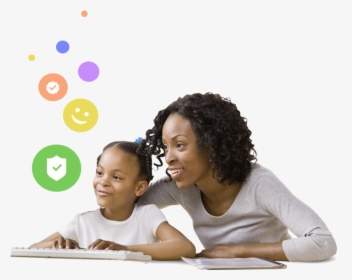 Parent And Student On Computer, HD Png Download, Free Download
