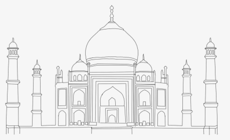 Transparent Taj Mahal Clipart - Taj Mahal Outline, HD Png Download, Free Download