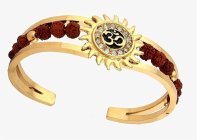 Rudraksha Beads Rakhi Transparent Image - Gold Bracelet In Rudraksha, HD Png Download, Free Download