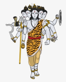 Durga Drawing Hindu Goddess - Panchmukhi Mahadev Png, Transparent Png, Free Download