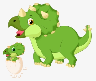Baby Triceratops Clip Art - Cartoon Dinosaur Png, Transparent Png, Free Download