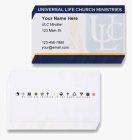 Minister Business Cards - Universal Life Church Business Cards, HD Png Download, Free Download