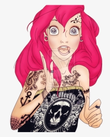Princess Drawing Hipster - Punk Rock Ariel, HD Png Download, Free Download