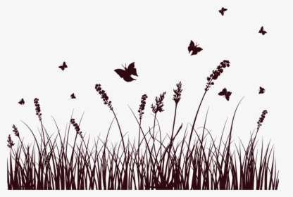 Silhouette Flower Royalty-free - Grass Flower Silhouette Png, Transparent Png, Free Download