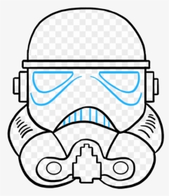 Stormtrooper How To Draw Helmet Storm Trooper Outline - Cartoon Storm Trooper Helmet, HD Png Download, Free Download