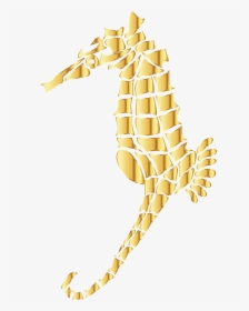 Yellow,seahorse,clip Art - Gold Seahorse Clipart, HD Png Download, Free Download