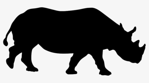 Rhinoceros Silhouette Animal Clip Art - Zoo Animal Silhouettes, HD Png Download, Free Download