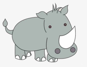 Clip Art Cartoon Rhino - Rhinocéros Dessin Png, Transparent Png, Free Download
