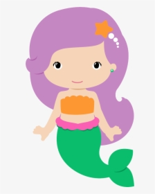 Cartoon Mermaid Cute Cartoon Mermaid With Seahorse - Mermaid Clipart, HD Png Download, Free Download