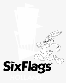 Six Flags Holland Logo Black And White - Illustration, HD Png Download, Free Download