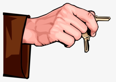 Vector Illustration Of Hand Holding Security Keys That - Hand Holding A Key Clipart, HD Png Download, Free Download