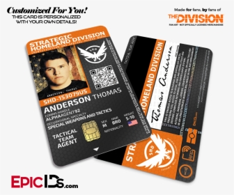 Strategic Homeland Division "the Division - Division 2 Id Card, HD Png Download, Free Download