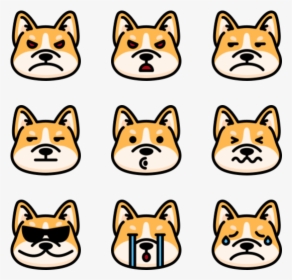Corgi Dog Emoticons - Shiba Inu, HD Png Download, Free Download