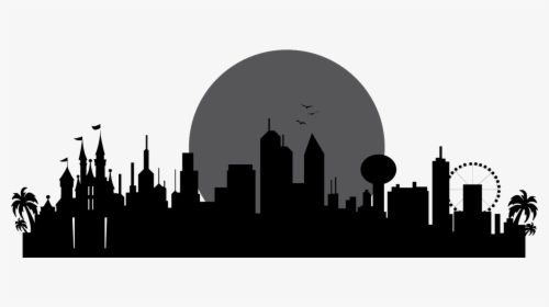 Transparent Gotham City Silhouette Png - Silhouette Orlando Florida Skyline, Png Download, Free Download