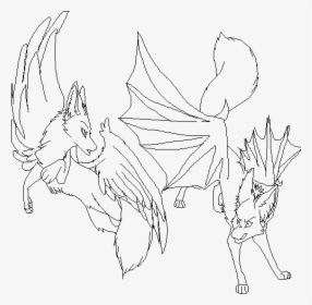 Demon Winged Wolf Drawing, HD Png Download, Free Download