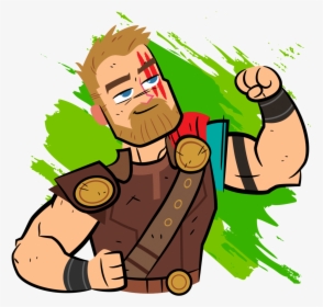 Marvel Thor Ragnarok Animated Facebook Messaging Sticker - Cartoon Thor Ragnarok, HD Png Download, Free Download