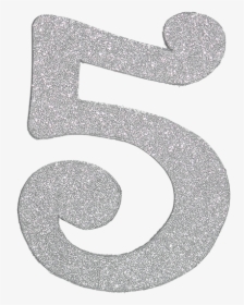 Silver Glitter Number 5, HD Png Download, Free Download