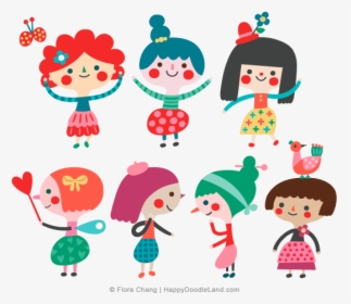 Doodle Girls © Flora Chang, HD Png Download, Free Download