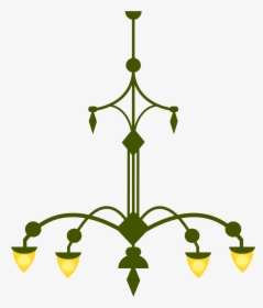 Ornate Chandelier, With 4 Lamps- Version 1 Clip Arts - Simple Chandelier Clipart, HD Png Download, Free Download