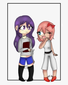 Yuri And Sayori - Cartoon, HD Png Download, Free Download
