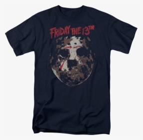 Distressed Hockey Mask Friday The 13th T-shirt - Friday The 13th, HD Png Download, Free Download