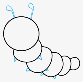 How To Draw Cute Caterpillar - Caterpillar Black And White Clipart, HD Png Download, Free Download
