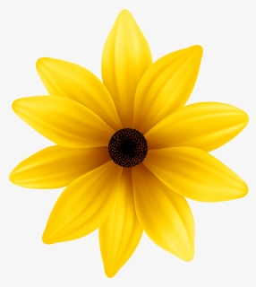 Flower Yellow Blue Clip Art - Transparent Background Yellow Flower Clipart, HD Png Download, Free Download