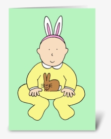 Happy Easter, Baby In Bunny Ears - Cartoon, HD Png Download, Free Download