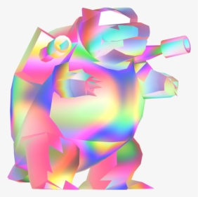 A Transparent Multicolor Blastoise - Vaporwave Pokemon, HD Png Download, Free Download