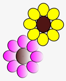 Flowers Purple And Yellow Clip Arts - Circle, HD Png Download, Free Download