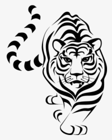 Tiger Lion Silhouette Clip Art - Tiger Silhouette, HD Png Download, Free Download