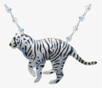 White Tiger Crystal Necklace - Locket, HD Png Download, Free Download