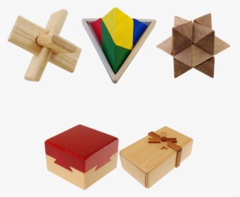 A Set Of 5 Wood Puzzles - Star Wood Block Puzzle, HD Png Download, Free Download