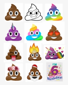 Rainbow Poop Emoji Stickers, HD Png Download, Free Download