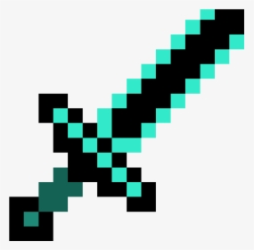 Minecraft Diamond Sword Png - Enchanted Minecraft Diamond Sword, Transparent Png, Free Download