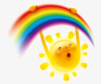 #ftestickers #clipart #cartoon #sun #rainbow #cute - Cartoon, HD Png Download, Free Download
