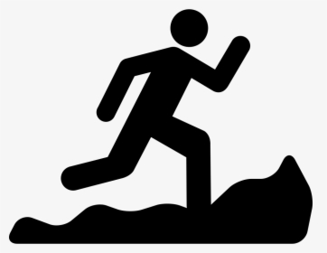 Mountain Running Silhouette - Running Clipart Png, Transparent Png, Free Download