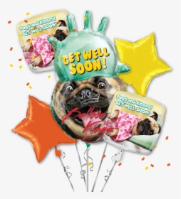 Get Well Soon Pug Bouquet, HD Png Download, Free Download