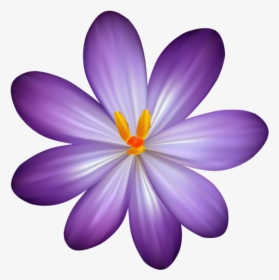 Rose Clipart Lavendar - Purple Flower Clipart Free, HD Png Download, Free Download