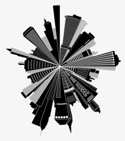 Svg Artwork Cityscape - City Skyline Radial Png, Transparent Png, Free Download