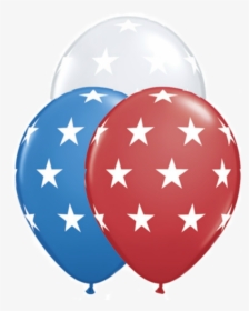 Red, White And Blue Star Balloons - Red Balloon With White Stars, HD Png Download, Free Download
