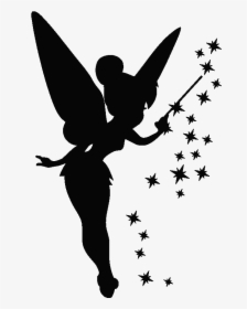 Stickers Muraux De Silhouettes Et Personnages - Silhouette Of Tinkerbell, HD Png Download, Free Download