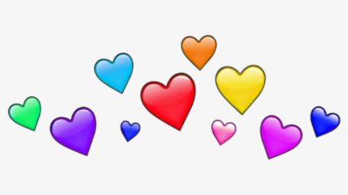 #freeetoedit #heart #crown #heartcrown #colors #rainbow - Heart Crown Png Rainbow, Transparent Png, Free Download