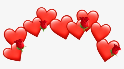 Crown Heart Tumblr Emoji Red Aesthetic Emoji Crown - Red Heart Crown Png, Transparent Png, Free Download