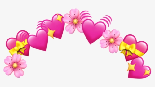 Crown Emoji Tumblr Heart Hearts Pink Png Pink Smiley - Heart Emoji Crown Png, Transparent Png, Free Download